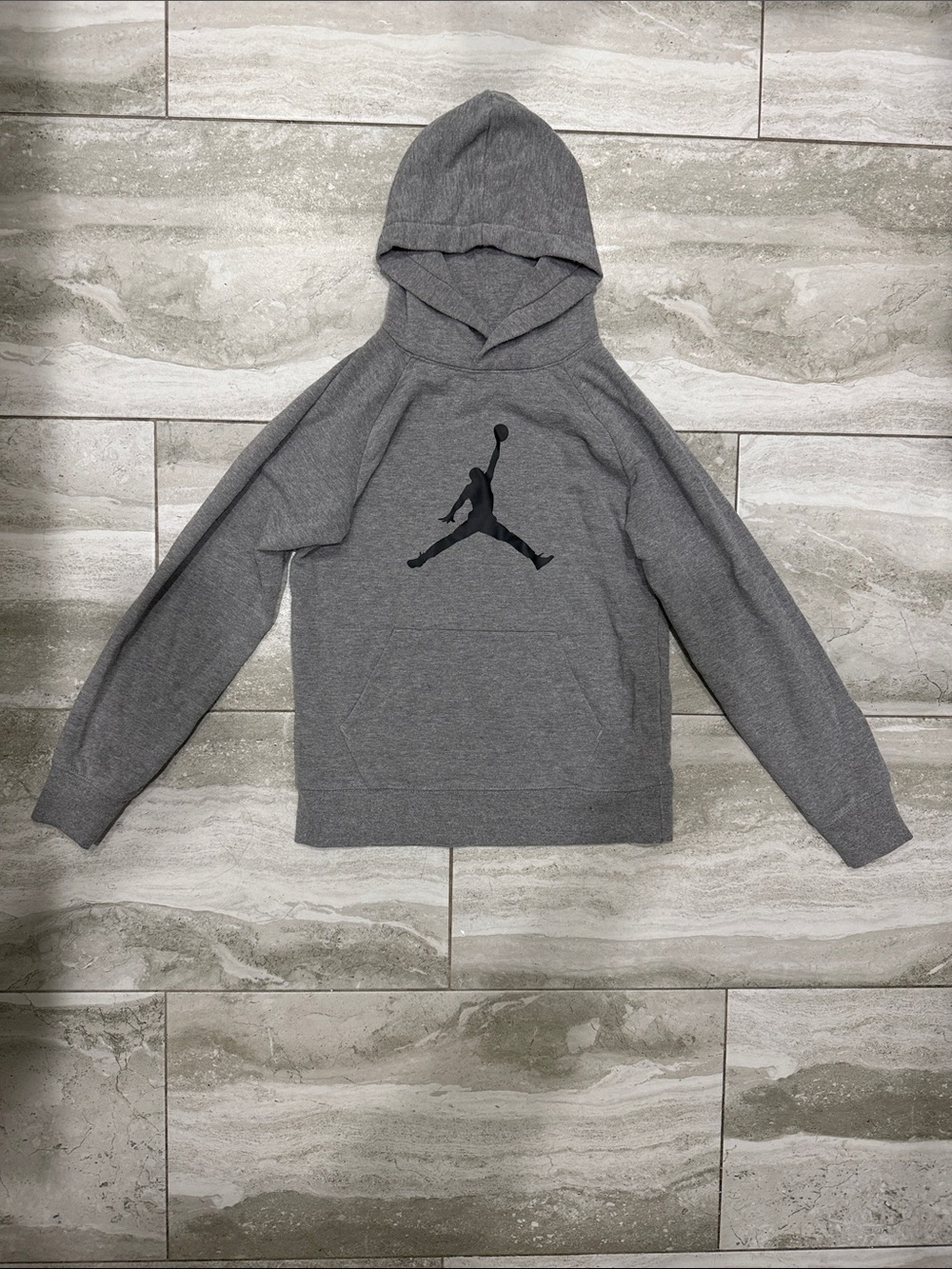 Nike Grey Hoodie with Black Jumpman Logo